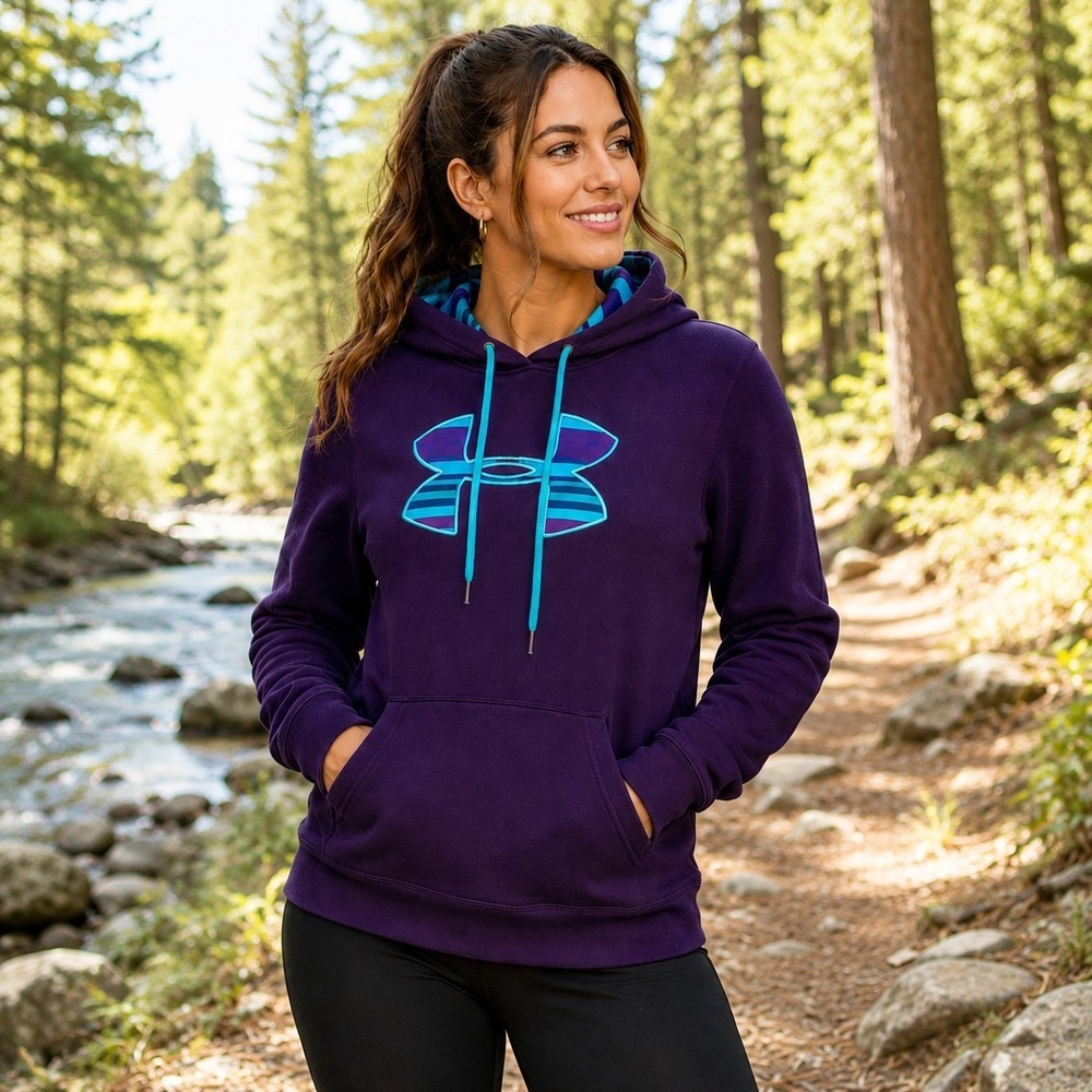 Under Armour Storm Women's Small Petite Purple Hoodie Gorpcore Athleisure Hiking